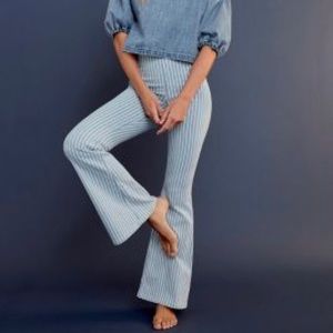 Ella Moss Pull on Flare Striped Jeans 27